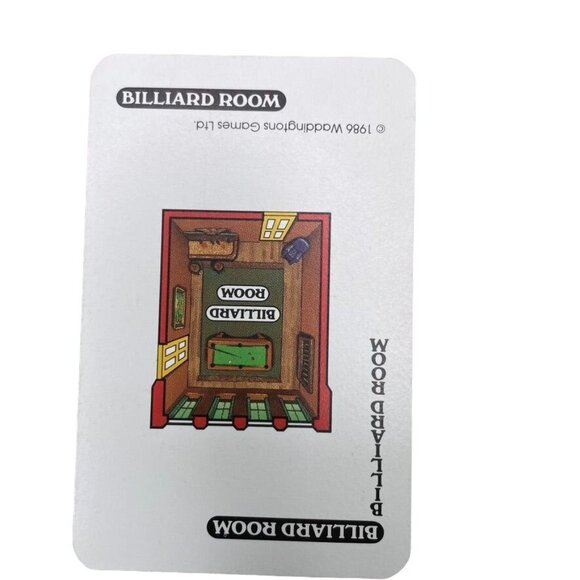 Vintage 1986 CLUE Billiard Room Card Replacement Game Piece u - Picture 1 of 2